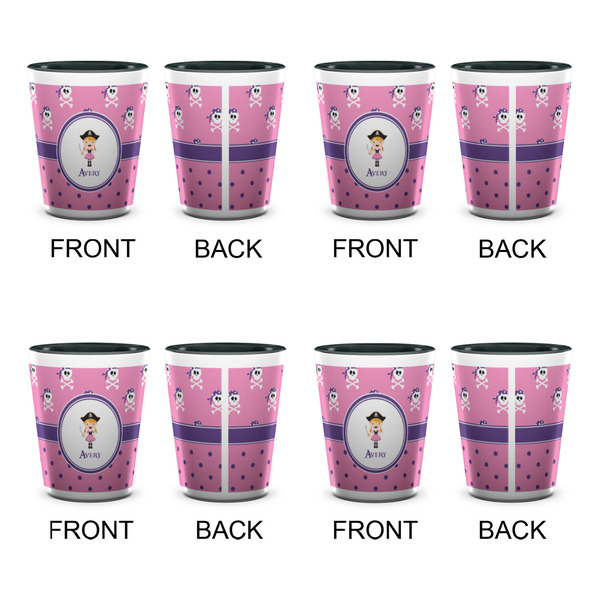 Pink Pirate Shot Glassess - Two Tone - Set of 4 - APPROVAL