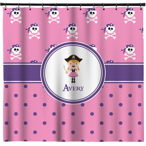 Custom Pink Pirate Shower Curtain - Custom Size (Personalized)