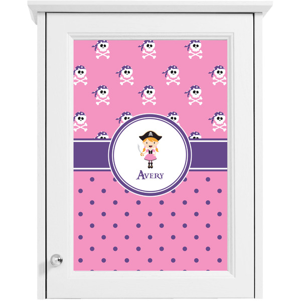 Pink Pirate Single White Cabinet Decal