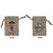 Pink Pirate Small Burlap Gift Bag - Front and Back