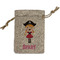 Pink Pirate Small Burlap Gift Bag - Front