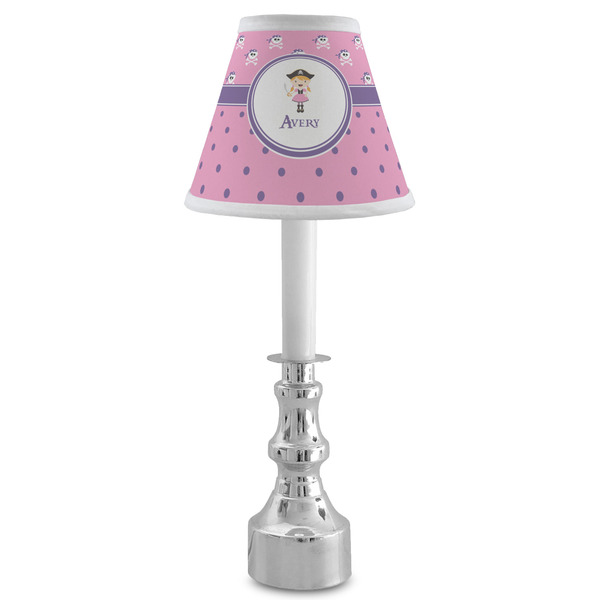 Pink Pirate Small Chandelier Lamp - LIFESTYLE (on candle stick)