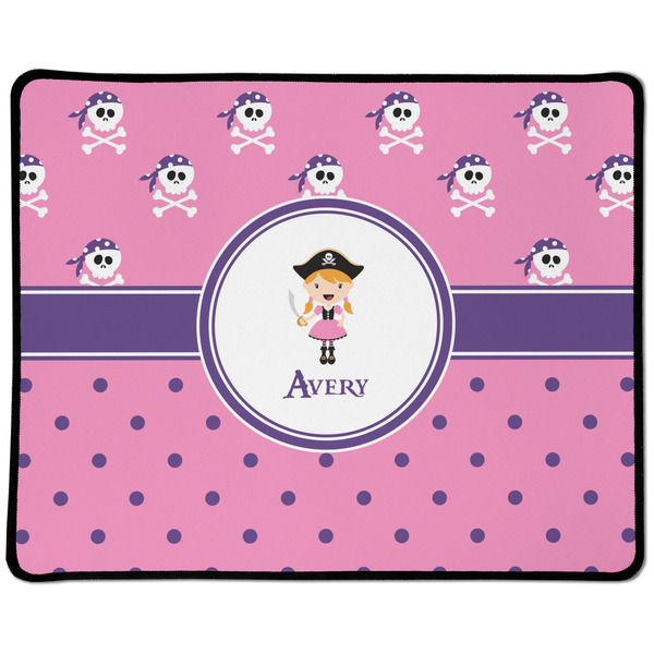 Custom Pink Pirate Large Gaming Mouse Pad - 12.5" x 10" (Personalized)