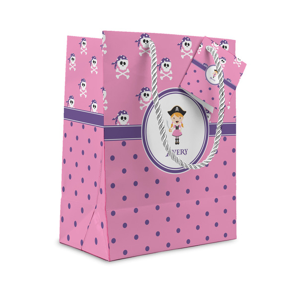 Custom Pink Pirate Small Gift Bag (Personalized)