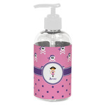 Pink Pirate Plastic Soap / Lotion Dispenser (8 oz - Small - White) (Personalized)