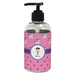 Pink Pirate Plastic Soap / Lotion Dispenser (8 oz - Small - Black) (Personalized)