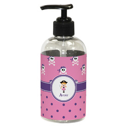 Pink Pirate Plastic Soap / Lotion Dispenser (8 oz - Small - Black) (Personalized)