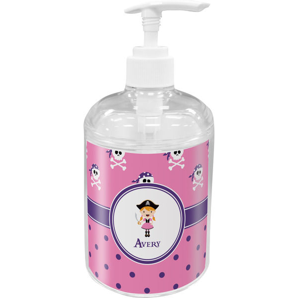 Custom Pink Pirate Acrylic Soap & Lotion Bottle (Personalized)