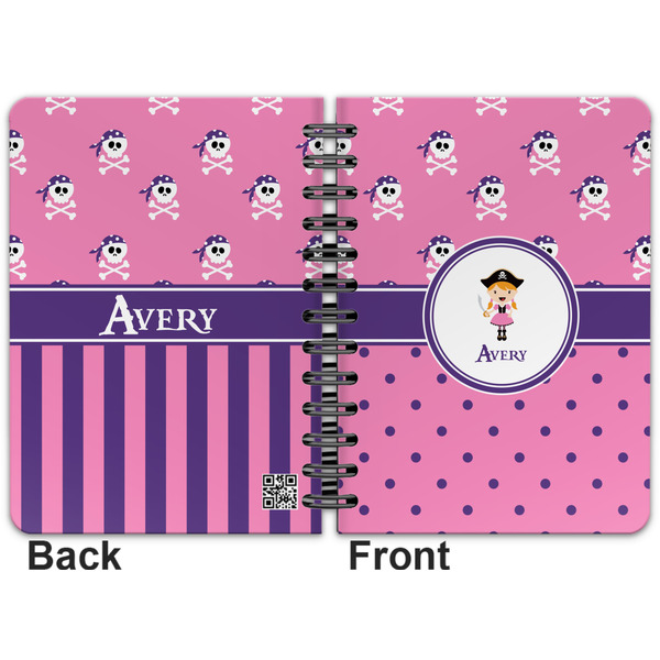 Pink Pirate Spiral Journal 5 x 7 - Apvl