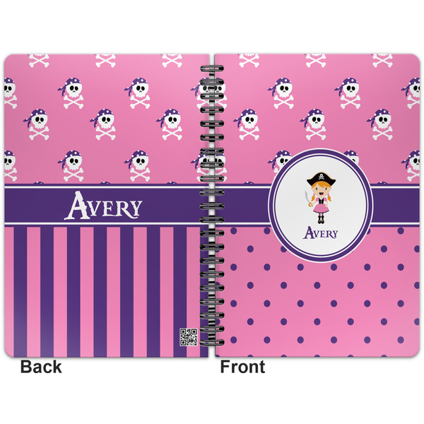 Pink Pirate Spiral Journal 7 x 10 - Apvl