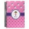 Pink Pirate Spiral Notebook - 7x10 w/ Name or Text