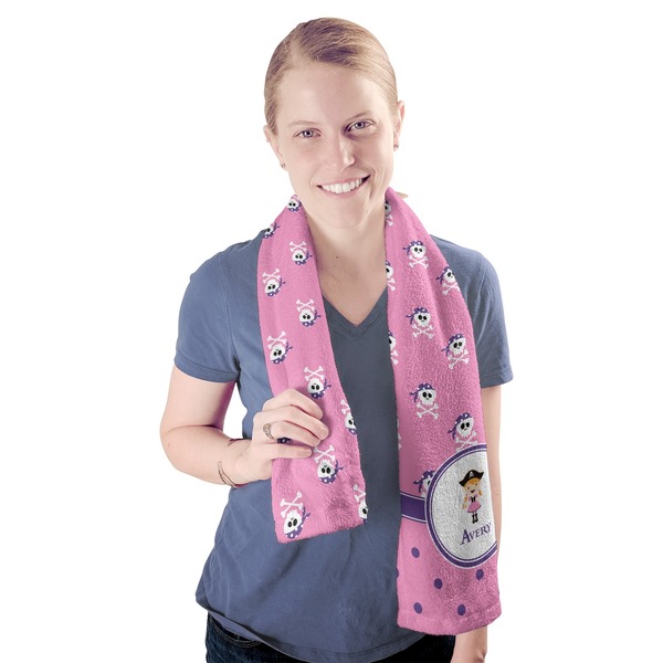 Pink Pirate Sport Towel - Exercise use - Model
