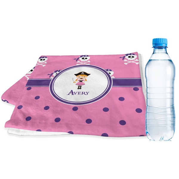 Custom Pink Pirate Sports & Fitness Towel (Personalized)