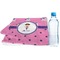 Pink Pirate Sports Towel Folded with Water Bottle