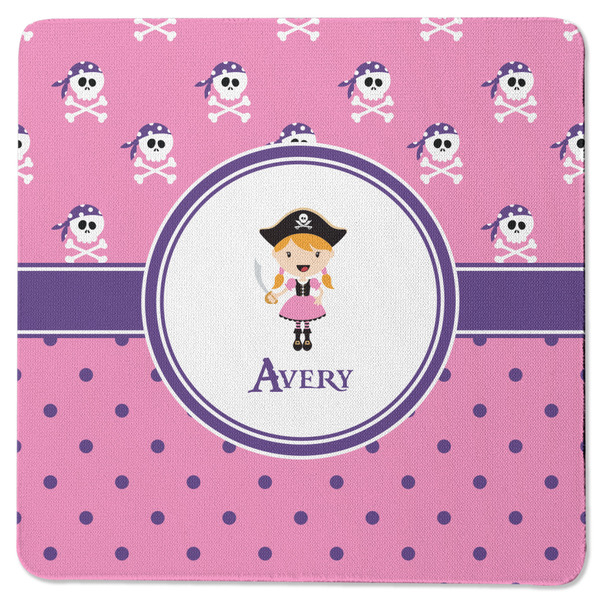 Pink Pirate Square Coaster Rubber Back - Single