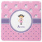 Pink Pirate Square Rubber Backed Coaster (Personalized)