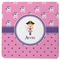 Pink Pirate Square Rubber Backed Coaster (Personalized)