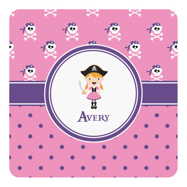 Custom Pink Pirate Square Decal - Large (Personalized)