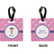 Pink Pirate Square Luggage Tag (Front + Back)