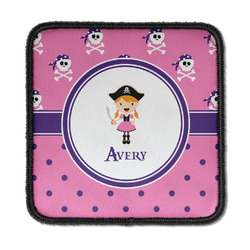 Pink Pirate Iron On Square Patch w/ Name or Text