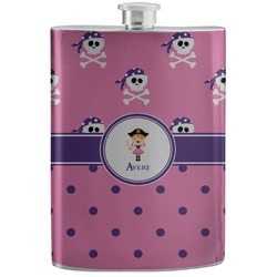 Pink Pirate Stainless Steel Flask (Personalized)
