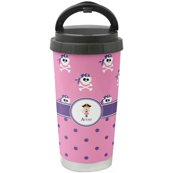 Custom Pink Pirate Stainless Steel Coffee Tumbler (Personalized)