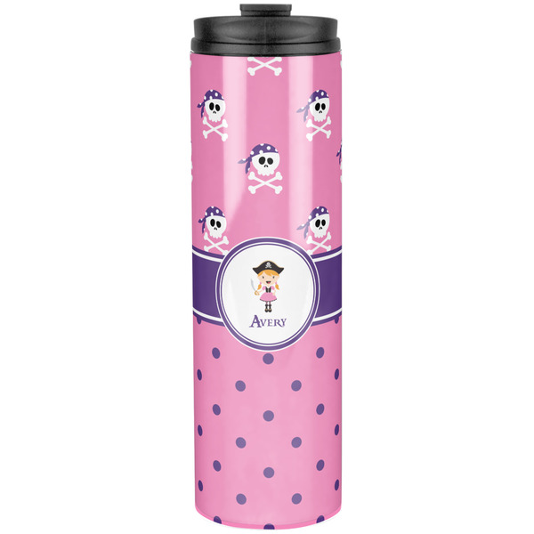 Custom Pink Pirate Stainless Steel Skinny Tumbler - 20 oz (Personalized)