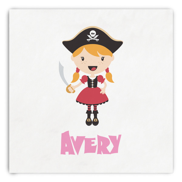 Custom Pink Pirate Paper Dinner Napkins (Personalized)