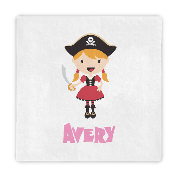 Custom Pink Pirate Standard Decorative Napkins (Personalized)