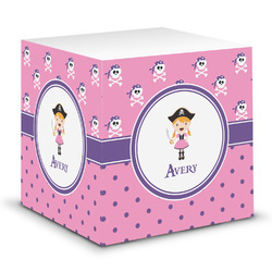 Pink Pirate Sticky Note Cube (Personalized)