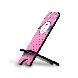 Pink Pirate Stylized Cell Phone Stand - Small w/ Name or Text