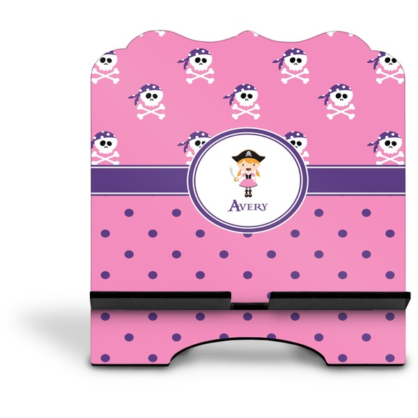 Pink Pirate Stylized Tablet Stand - Front without iPad
