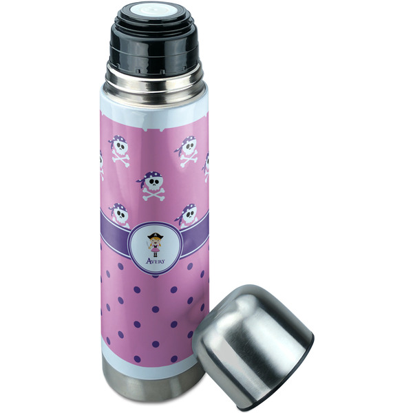 Pink Pirate Thermos - Lid Off