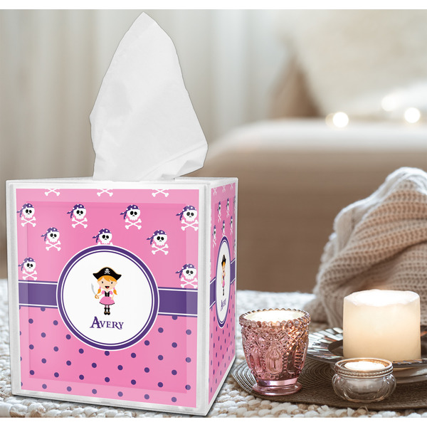 Pink Pirate Tissue Box - LIFESTYLE