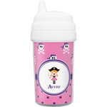 Pink Pirate Toddler Sippy Cup (Personalized)