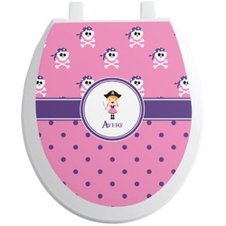 Pink Pirate Toilet Seat Decal (Personalized)