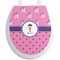 Pink Pirate Toilet Seat Decal - Round (Personalized)