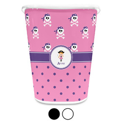 Pink Pirate Waste Basket (Personalized)