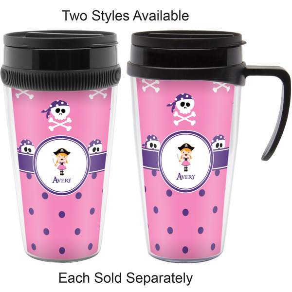Pink Pirate Travel Mugs - with & without Handle