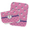 Pink Pirate Two Rectangle Burp Cloths - Open & Folded