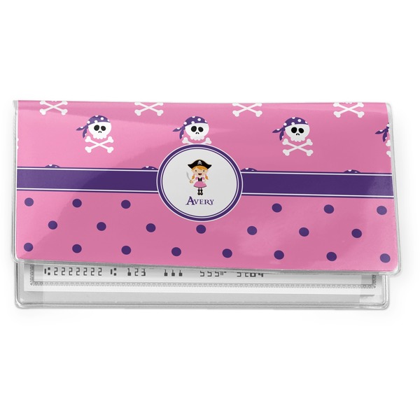 Custom Pink Pirate Vinyl Checkbook Cover (Personalized)