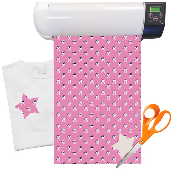 Custom Pink Pirate Heat Transfer Vinyl Sheet (12"x18")