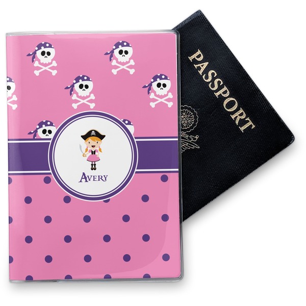 Custom Pink Pirate Vinyl Passport Holder (Personalized)