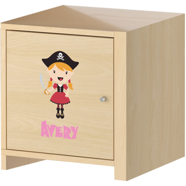 Pink Pirate Wall Graphic on Wooden Cabinet