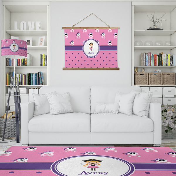Pink Pirate Wall Hanging Tapestry - IN CONTEXT
