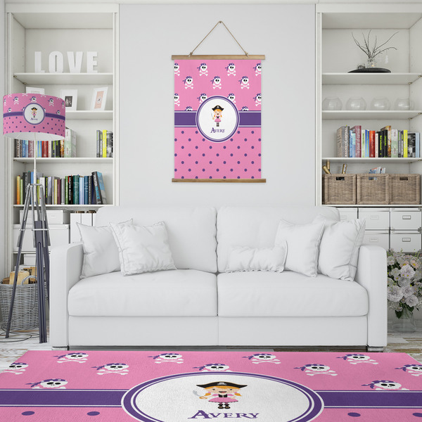 Pink Pirate Wall Hanging Tapestry - Portrait - IN CONTEXT