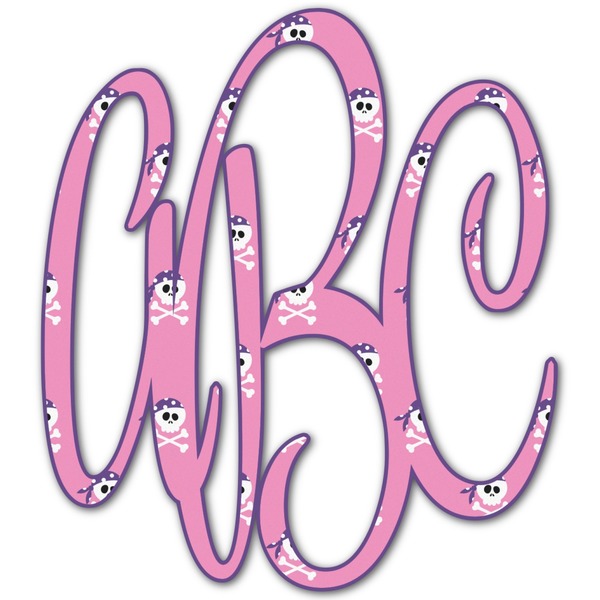 Custom Pink Pirate Monogram Decal - Medium (Personalized)