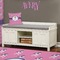 Pink Pirate Wall Name Decal Above Storage bench