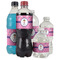 Pink Pirate Water Bottle Label - Multiple Bottle Sizes