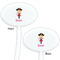 Pink Pirate White Plastic 7" Stir Stick - Double Sided - Oval - Front & Back